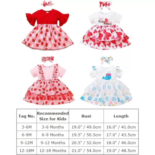 Baby Girls Strawberry Dress Summer Ruffle Sleeves Princess Birthday Party Dresses Suspenders Sundress with Headband SetBaby Girls Strawberry Dress Summer Ruffle Sleeves Princess Birthday Party Dresses Suspenders Sundress with Headband Set