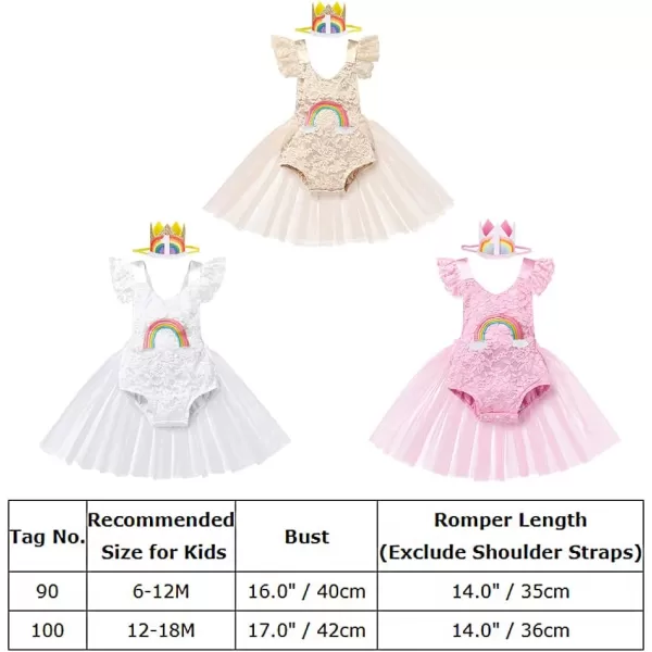 Baby Girls Strawberry Romper Ruffle Bodysuit Summer Sleeveless Backless Sunsuit Dress with Sun Hat Birthday Outfit SetRainbow Apricot  Headband