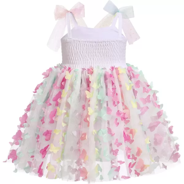 Baby Girls Tutu Dress Summer Sleeveless Backless Princess Birthday Party Dresses Sequin Ruffle Tulle Bowknot SundressColorful Butterfly