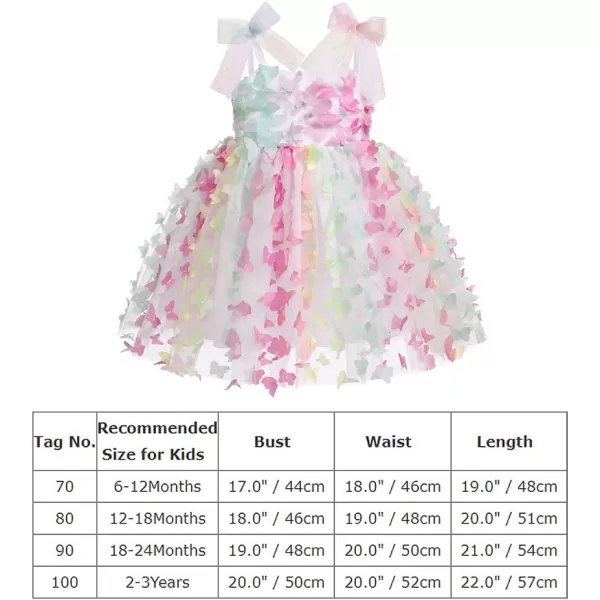 Baby Girls Tutu Dress Summer Sleeveless Backless Princess Birthday Party Dresses Sequin Ruffle Tulle Bowknot SundressColorful Butterfly