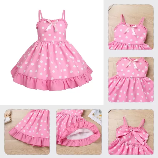 Baby Girls Tutu Dress Summer Sleeveless Backless Princess Birthday Party Dresses Sequin Ruffle Tulle Bowknot SundressPink  Backless Dot