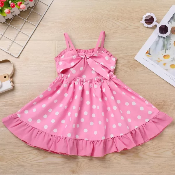 Baby Girls Tutu Dress Summer Sleeveless Backless Princess Birthday Party Dresses Sequin Ruffle Tulle Bowknot SundressPink  Backless Dot