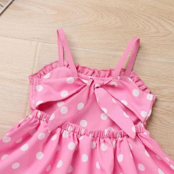 Baby Girls Tutu Dress Summer Sleeveless Backless Princess Birthday Party Dresses Sequin Ruffle Tulle Bowknot SundressPink  Backless Dot