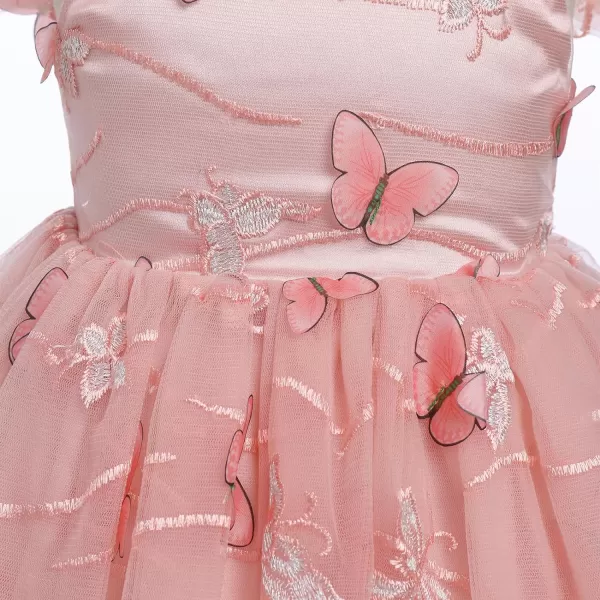 Baby Girls Tutu Dress Summer Sleeveless Backless Princess Birthday Party Dresses Sequin Ruffle Tulle Bowknot SundressPink  Butterfly