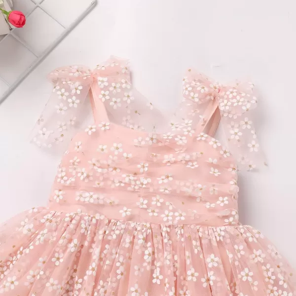 Baby Girls Tutu Dress Summer Sleeveless Backless Princess Birthday Party Dresses Sequin Ruffle Tulle Bowknot SundressPink  Daisy