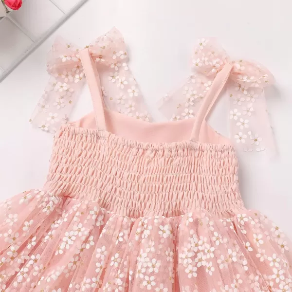 Baby Girls Tutu Dress Summer Sleeveless Backless Princess Birthday Party Dresses Sequin Ruffle Tulle Bowknot SundressPink  Daisy