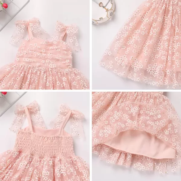 Baby Girls Tutu Dress Summer Sleeveless Backless Princess Birthday Party Dresses Sequin Ruffle Tulle Bowknot SundressPink  Daisy