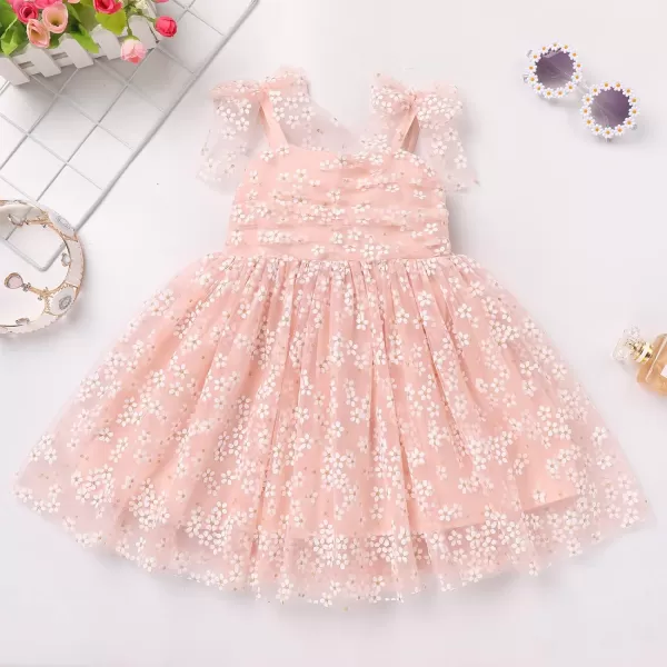 Baby Girls Tutu Dress Summer Sleeveless Backless Princess Birthday Party Dresses Sequin Ruffle Tulle Bowknot SundressPink  Daisy