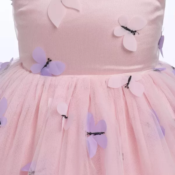 Baby Girls Tutu Dress Summer Sleeveless Backless Princess Birthday Party Dresses Sequin Ruffle Tulle Bowknot SundressPink  Purple  Butterfly