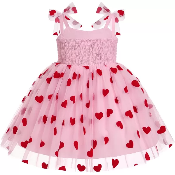 Baby Girls Tutu Dress Summer Sleeveless Backless Princess Birthday Party Dresses Sequin Ruffle Tulle Bowknot SundressPink Heart