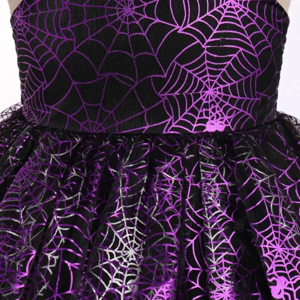 Baby Girls Tutu Dress Summer Sleeveless Backless Princess Birthday Party Dresses Sequin Ruffle Tulle Bowknot SundressPurple Spider Web