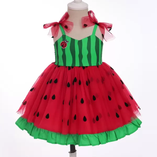 Baby Girls Tutu Dress Summer Sleeveless Backless Princess Birthday Party Dresses Sequin Ruffle Tulle Bowknot SundressRed  Green Watermelon