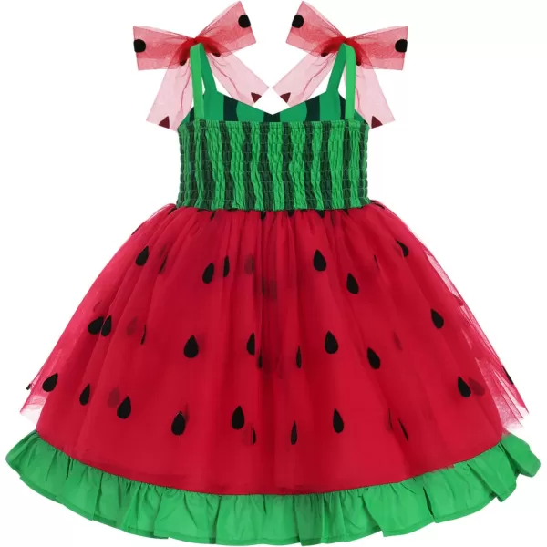 Baby Girls Tutu Dress Summer Sleeveless Backless Princess Birthday Party Dresses Sequin Ruffle Tulle Bowknot SundressRed  Green Watermelon