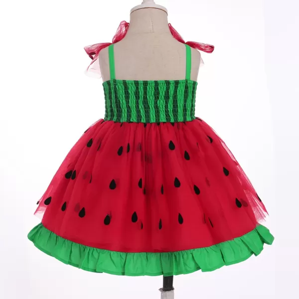 Baby Girls Tutu Dress Summer Sleeveless Backless Princess Birthday Party Dresses Sequin Ruffle Tulle Bowknot SundressRed  Green Watermelon