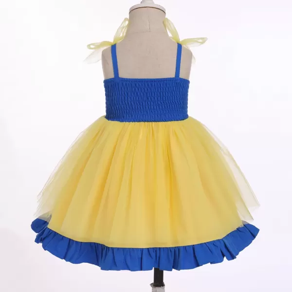 Baby Girls Tutu Dress Summer Sleeveless Backless Princess Birthday Party Dresses Sequin Ruffle Tulle Bowknot SundressYellow Princess