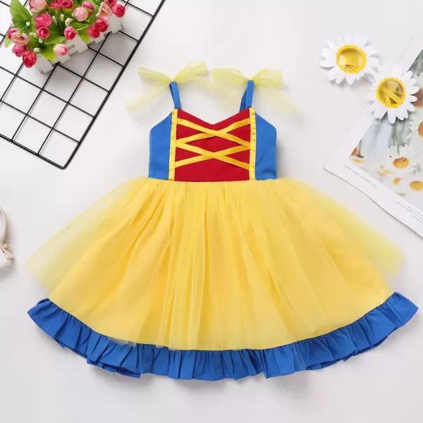 Baby Girls Tutu Dress Summer Sleeveless Backless Princess Birthday Party Dresses Sequin Ruffle Tulle Bowknot SundressYellow Princess