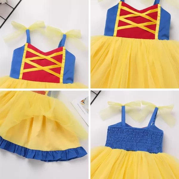 Baby Girls Tutu Dress Summer Sleeveless Backless Princess Birthday Party Dresses Sequin Ruffle Tulle Bowknot SundressYellow Princess