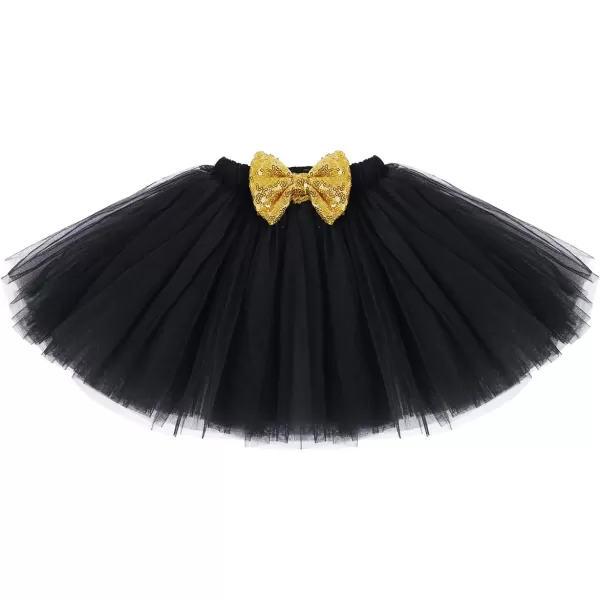 Birthday Outfit Baby Girls RomperRuffle Tulle SkirtSequins Bow HeadbandLeg Warmers Cake Smash Dress Clothes 4Pcs SetBlack 12 Birthday