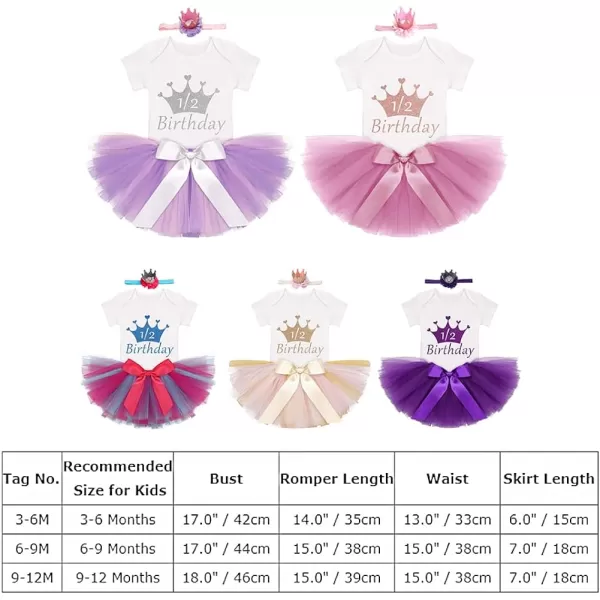 Birthday Outfit Girls Baby Strawberry Heart One Romper  Ruffle Tulle Skirt  Sequins Crown Headband 3PCS Clothes SetLake Blue 12 Birthday