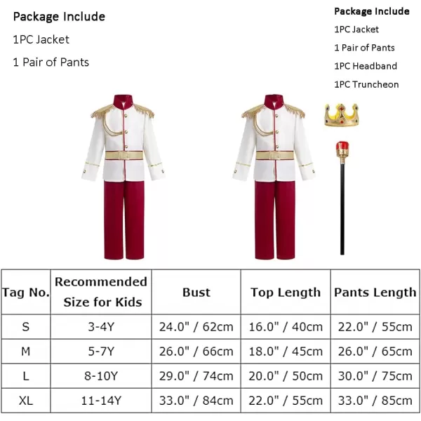 Boys Prince Charming Costume Prince Dress up Medieval Royal Prince Outfit Costume for Toddler Kid Boy Halloween CosplayDark Red 2pcs