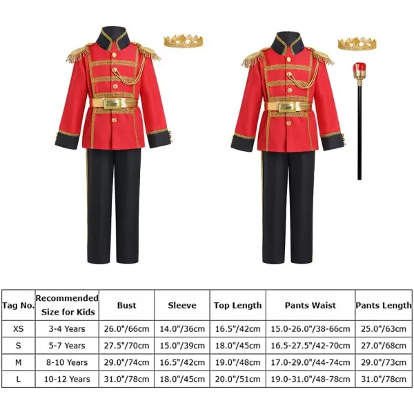 Boys Prince Charming Costume Prince Dress up Medieval Royal Prince Outfit Costume for Toddler Kid Boy Halloween CosplayRed  Black 4pcs