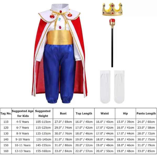 Boys Prince Charming Costume Prince Dress up Medieval Royal Prince Outfit Costume for Toddler Kid Boy Halloween CosplayRed  Royal Blue 7pcs