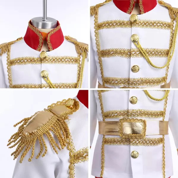 Boys Prince Charming Costume Prince Dress up Medieval Royal Prince Outfit Costume for Toddler Kid Boy Halloween CosplayRed 6pcs