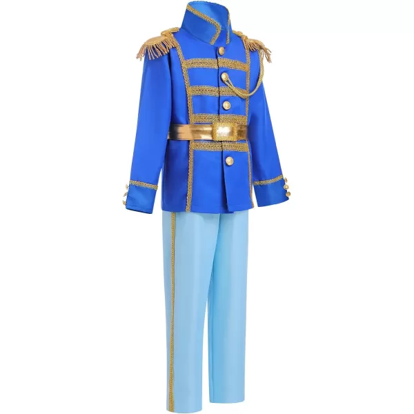 Boys Prince Charming Costume Prince Dress up Medieval Royal Prince Outfit Costume for Toddler Kid Boy Halloween CosplayRoyal Blue  Blue 3pcs