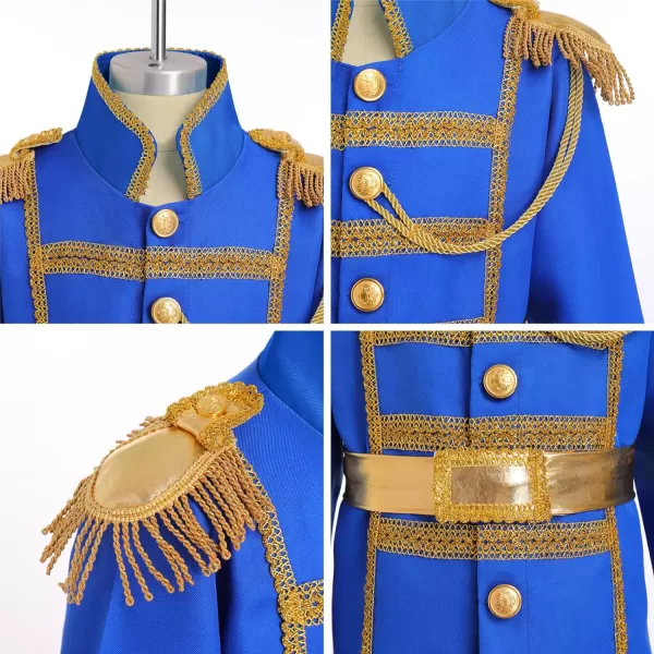 Boys Prince Charming Costume Prince Dress up Medieval Royal Prince Outfit Costume for Toddler Kid Boy Halloween CosplayRoyal Blue  Blue 3pcs