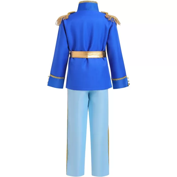 Boys Prince Charming Costume Prince Dress up Medieval Royal Prince Outfit Costume for Toddler Kid Boy Halloween CosplayRoyal Blue  Blue 4pcs