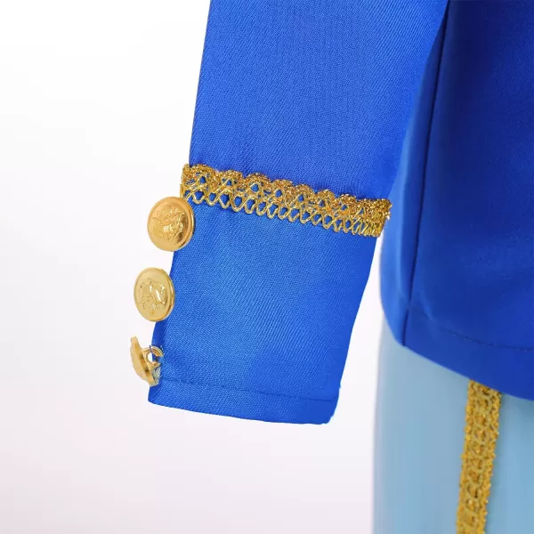 Boys Prince Charming Costume Prince Dress up Medieval Royal Prince Outfit Costume for Toddler Kid Boy Halloween CosplayRoyal Blue  Blue 4pcs