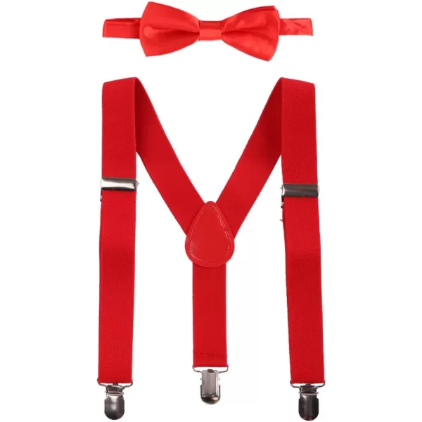 Cake Smash Outfit Boys Suspender Bow Tie Set with Birthday Hat Formal Tuxedo Suit for Kids Baby Photo Shoot Costume 26Red