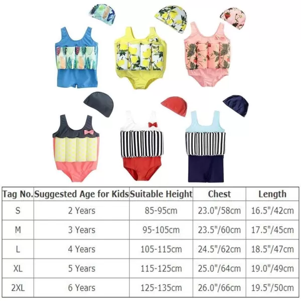 Floatation Swimsuits with Adjustable Buoyancy for 26 Years Kids Baby Girls Boys Float Suit Life Vest Swimwear with CapPink Strawberry