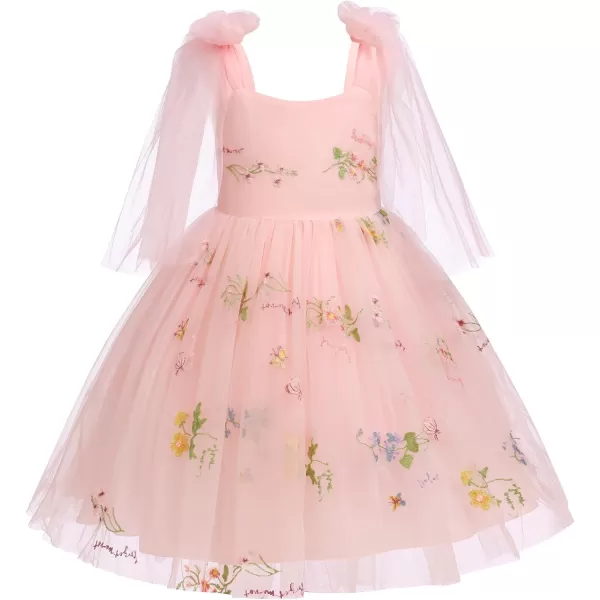 Flower Girl Butterfly Dress for Kids Baby Princess Birthday Weding Bridesmaid Pageant Formal Party Backless Tulle DressPink  Floral