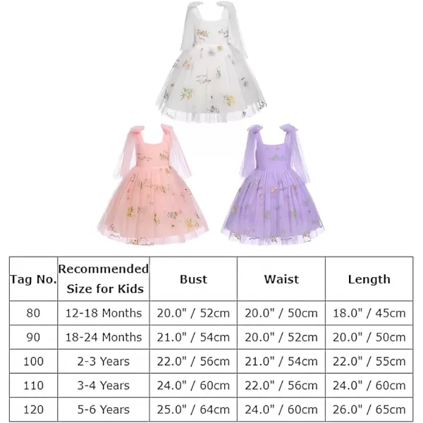 Flower Girl Butterfly Dress for Kids Baby Princess Birthday Weding Bridesmaid Pageant Formal Party Backless Tulle DressWhite  Floral