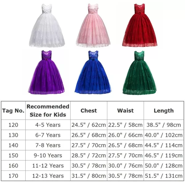 Flower Girl Embroidery Beaded Lace Princess Pageant Long Dress Maxi Tulle Gown Kids Prom Wedding Bridesmaid DressesRed