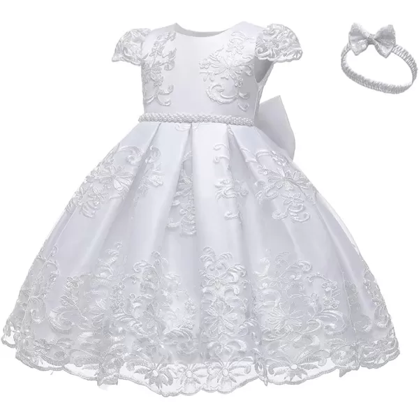 Flower Girl Lace Bowknot Tutu Dress for Kids Baby Wedding Pageant Communion Baptism Party Backless Dresses with HeadbandFlower Girl Lace Bowknot Tutu Dress for Kids Baby Wedding Pageant Communion Baptism Party Backless Dresses with Headband