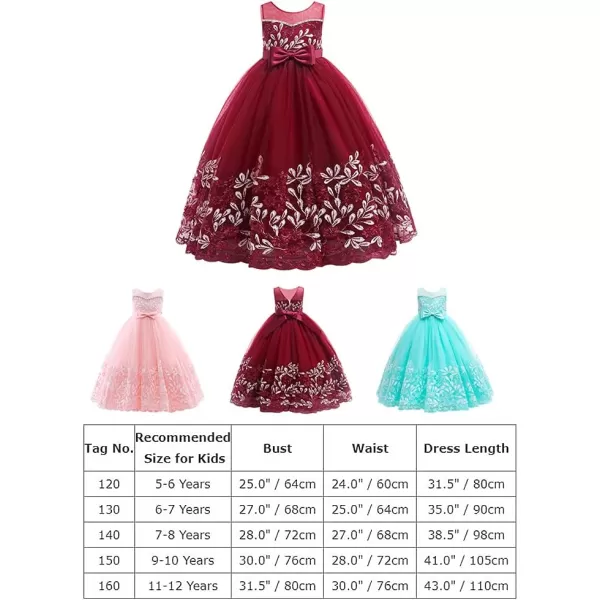 Flower Girl Lace Dress for Kids Wedding Bridesmaid Pageant Party Formal Gown Princess Communion Tulle VBack DressesDusty Pink  Vback