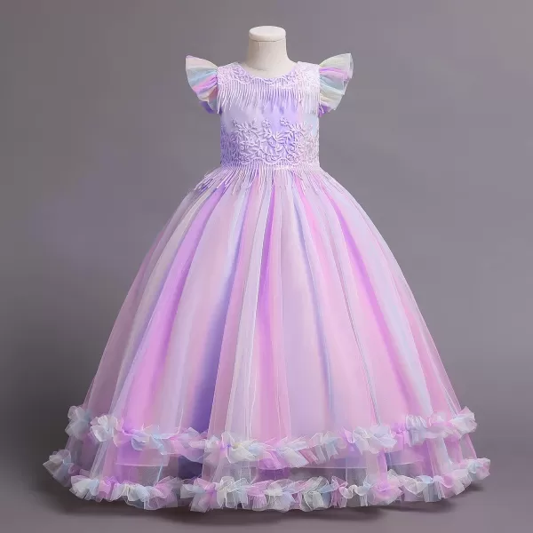 Flower Girl Lace Dress for Kids Wedding Bridesmaid Pageant Party Formal Long Gown Princess Communion Sequin Tulle DressFlower Girl Lace Dress for Kids Wedding Bridesmaid Pageant Party Formal Long Gown Princess Communion Sequin Tulle Dress