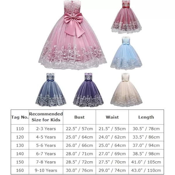 Flower Girl Lace Dress for Kids Wedding Bridesmaid Pageant Party Formal Long Gown Princess Communion Tulle Bow DressesChampagne