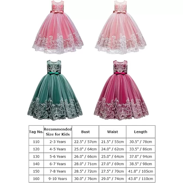 Flower Girl Lace Dress for Kids Wedding Bridesmaid Pageant Party Formal Long Gown Princess Communion Tulle Bow DressesLight Purple