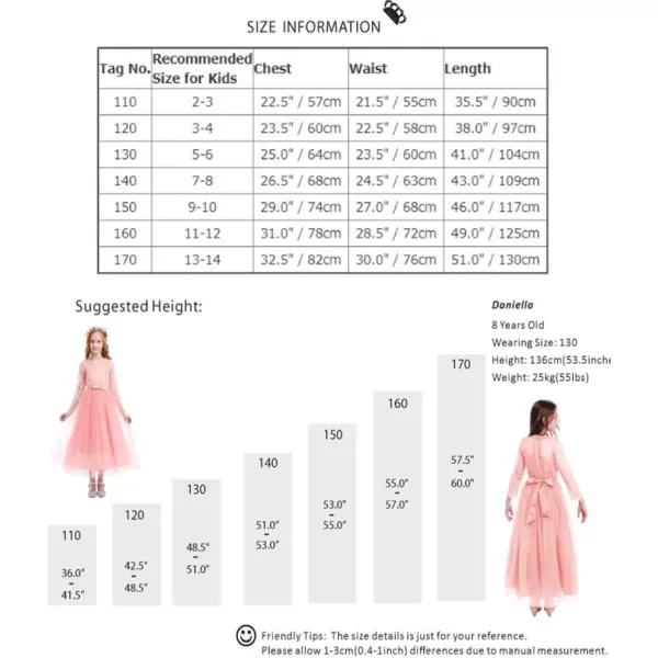 Flower Girl Lace Dress for Kids Wedding Bridesmaid Pageant Party Prom Formal Ball Gown Princess Puffy Tulle DressesDark Pink