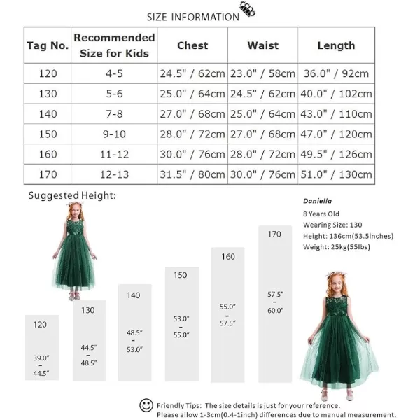 Flower Girl Lace Long Princess Dresses Kids Formal Wedding Party Pageant Ball Gowns First Communion Puffy Tulle DressGreen