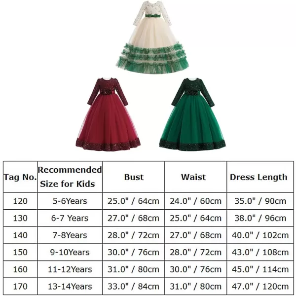 Flower Girl Velvet Dress for Kids Wedding Bridesmaid Pageant Party Prom Formal Ball Gown Princess Puffy Tulle DressesDark Green  Sequin Flower