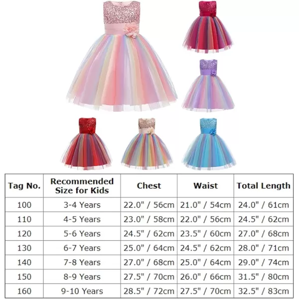 Flower Girls Sequins Rainbow Tutu Dress for Kids Baby Wedding Bridesmaid Pageant Birthday Party Princess Tulle Dresses001 Rainbow Blue