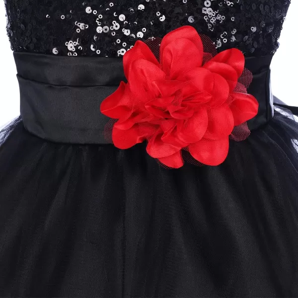 Flower Girls Sequins Rainbow Tutu Dress for Kids Baby Wedding Bridesmaid Pageant Birthday Party Princess Tulle Dresses002 Black