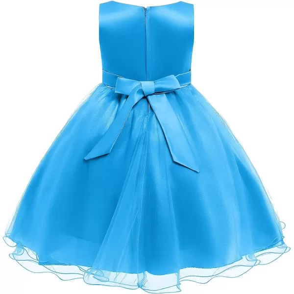 Flower Girls Sequins Rainbow Tutu Dress for Kids Baby Wedding Bridesmaid Pageant Birthday Party Princess Tulle Dresses002 Blue