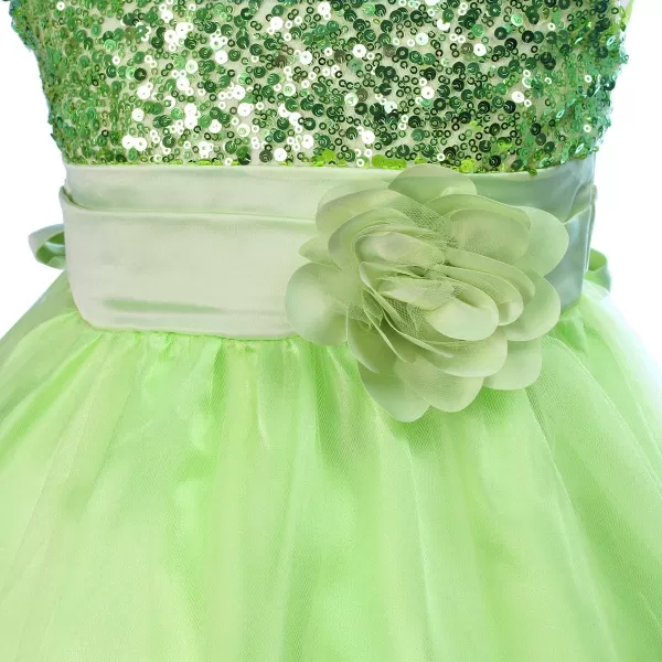 Flower Girls Sequins Rainbow Tutu Dress for Kids Baby Wedding Bridesmaid Pageant Birthday Party Princess Tulle Dresses002 Green