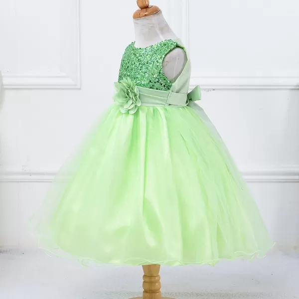 Flower Girls Sequins Rainbow Tutu Dress for Kids Baby Wedding Bridesmaid Pageant Birthday Party Princess Tulle Dresses002 Green