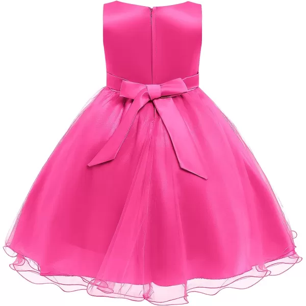 Flower Girls Sequins Rainbow Tutu Dress for Kids Baby Wedding Bridesmaid Pageant Birthday Party Princess Tulle Dresses002 Hot Pink